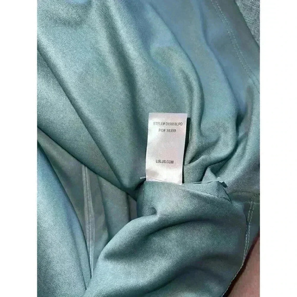 LULUS Winsome Mint Blue Backless Open Back Skater Mini Dress Pockets Size Medium - Picture 10 of 13